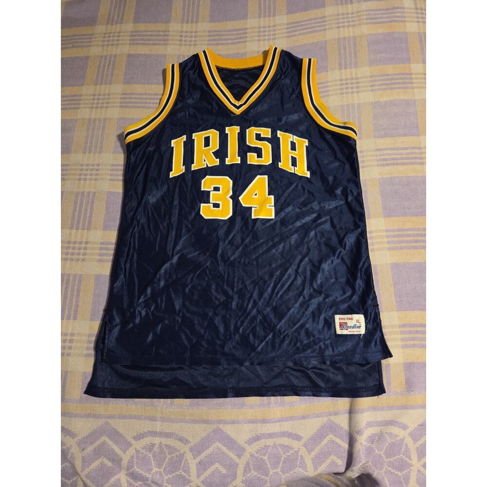 Vintage 80s Notre Dame Fighting Irish #34 Basketball Jersey Tank Top XL 90s